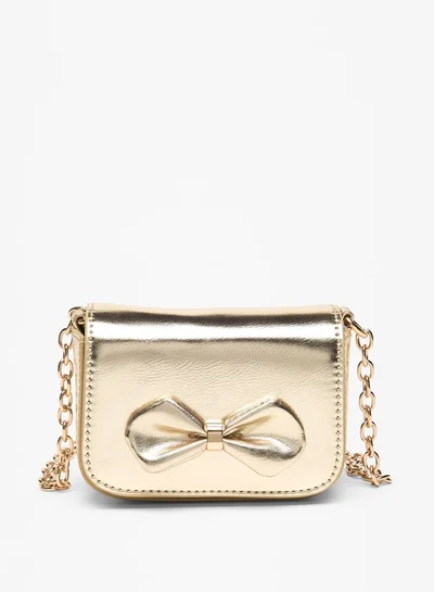 Flora Bella By Shoexpress Bow Detail Handbag with Chain Link Strap
