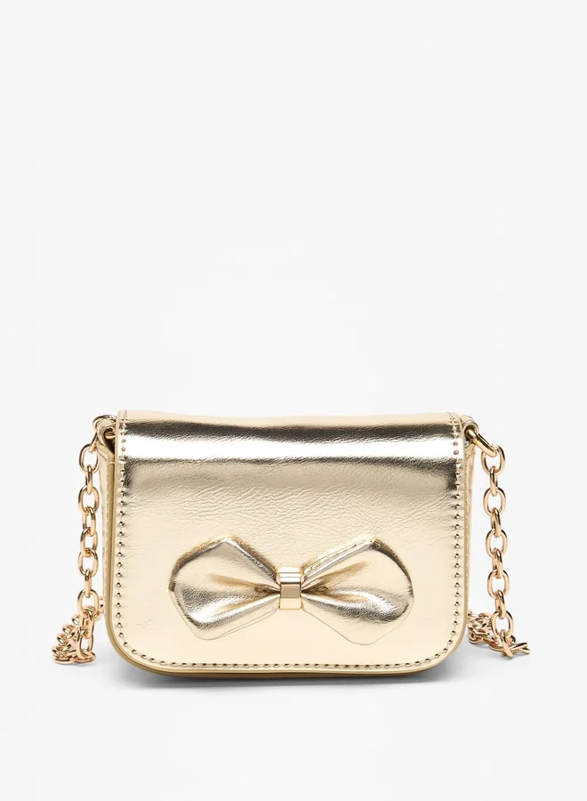 Flora Bella By Shoexpress Bow Detail Handbag with Chain Link Strap