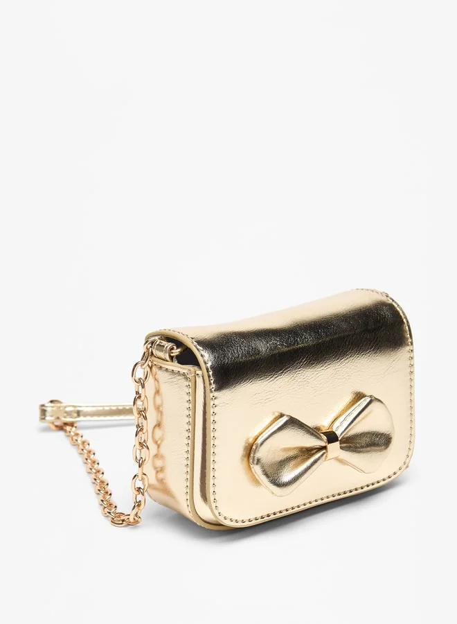 Flora Bella By Shoexpress Bow Detail Handbag with Chain Link Strap