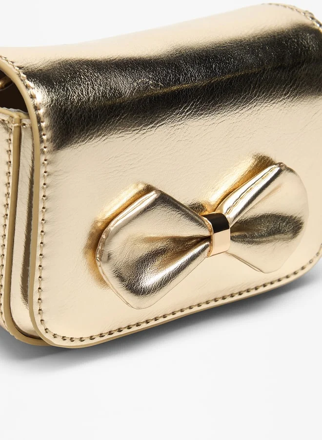 Flora Bella By Shoexpress Bow Detail Handbag with Chain Link Strap