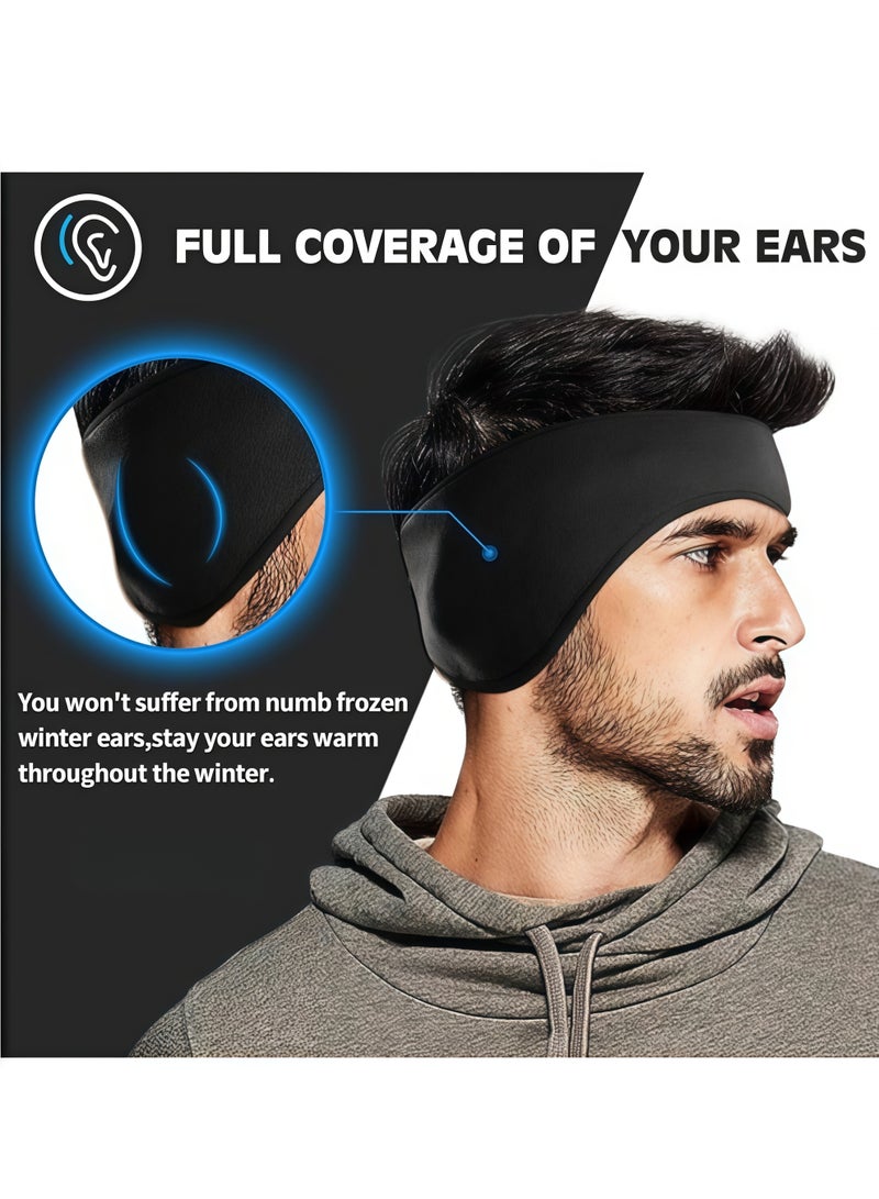 3PCS Ear Warmer Headband Muffs for Women Men Winter Fleece Thermal Cold Weather Windproof Covers Soft Full Cover Band Fitness Running Cycling - Image 3