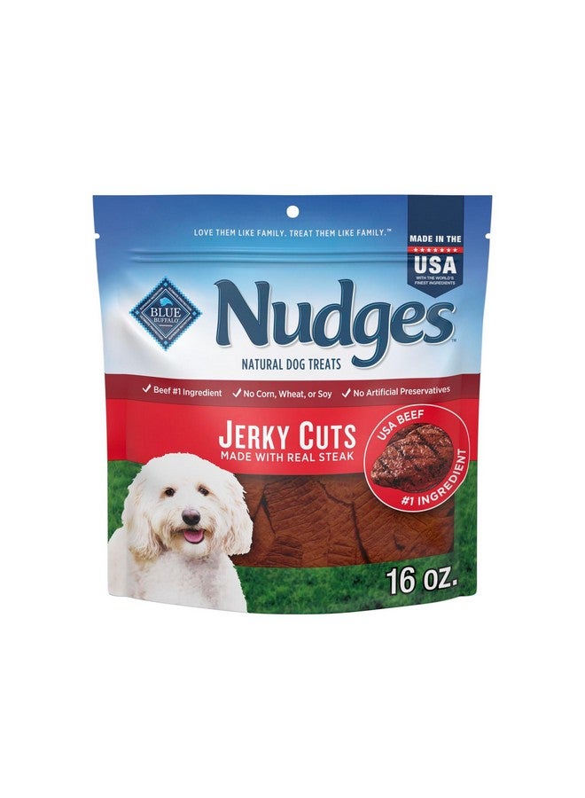 بلو بافلو مكافآت الكلاب بلو بافالو نودجز جيركي كاتس، مصنوعة في الولايات المتحدة الأمريكية بمكونات طبيعية، لحم بقري، كيس 16 أونصة - Image 1