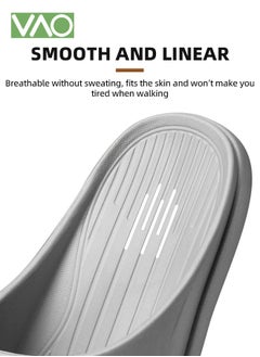 VAOdo Pillow Slippers for Men Non Slip Quick Drying Shower Slides Bathroom Sandals Thick Sole Grey  - Image 5