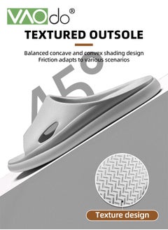 VAOdo Pillow Slippers for Men Non Slip Quick Drying Shower Slides Bathroom Sandals Thick Sole Grey  - Image 3