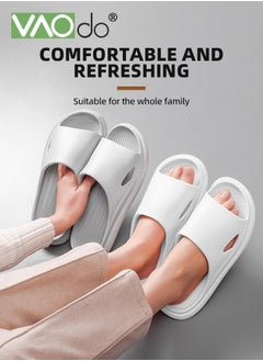 VAOdo Pillow Slippers for Men Non Slip Quick Drying Shower Slides Bathroom Sandals Thick Sole Grey  - Image 4