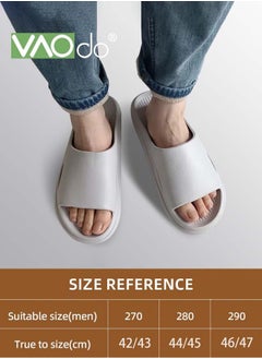 VAOdo Pillow Slippers for Men Non Slip Quick Drying Shower Slides Bathroom Sandals Thick Sole Grey  - Image 2