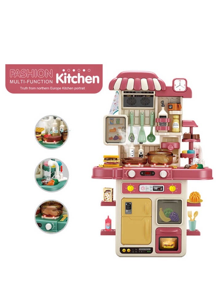 Multifunctional baby kitchen - 48 pieces with lights, sound and steam - Image 1