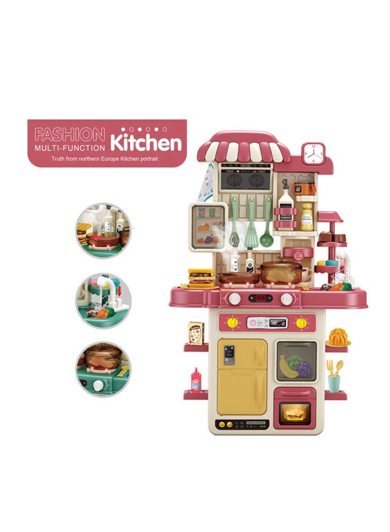 Multifunctional baby kitchen - 48 pieces with lights, sound and steam - Image 3