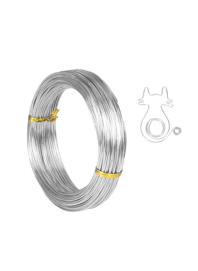 Peachjoy 50-Meter (165 ft) Aluminum Craft Wire, 1mm 18-Gauge Bendable Metal Wire for Jewelry Making, Sculpting, Floral Arranging and DIY Wire Wrapping (Silver) - Image 1
