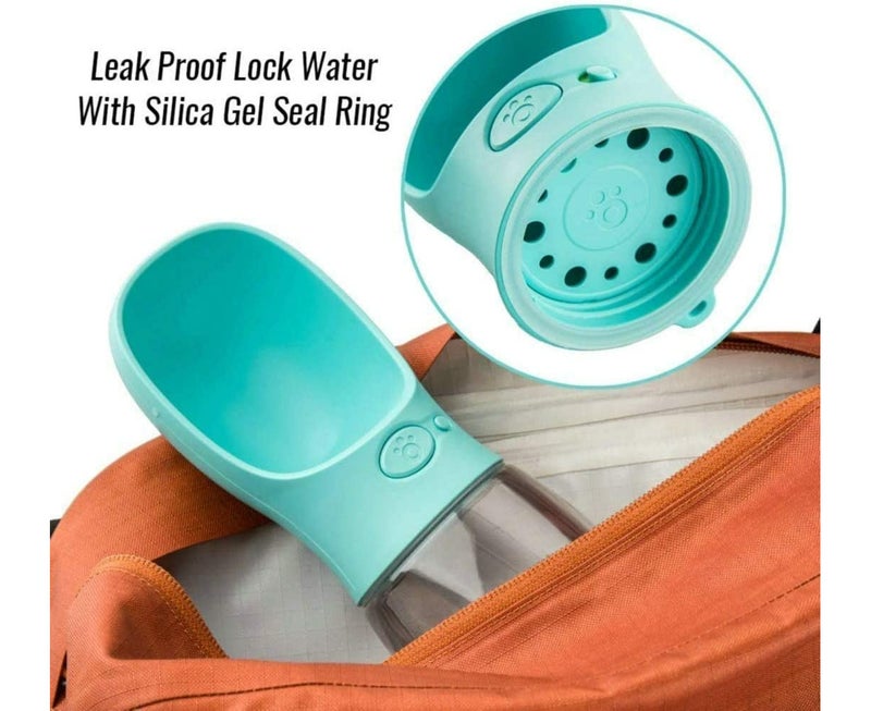 Portable Dog Water Bottle - Leak Proof, 350ml, Blue - Image 4