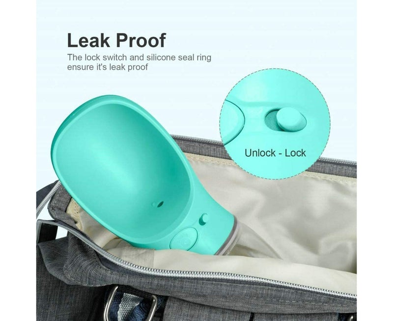 Portable Dog Water Bottle - Leak Proof, 350ml, Blue - Image 2