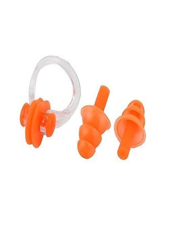 DESCTIDY Silicone Swimming Nose Clip with Ear Plugs Set for Swimming or Other Watersports Black, Blue, Orange, Green, Pink & (Multicolor) One Set Random will be send - Image 3