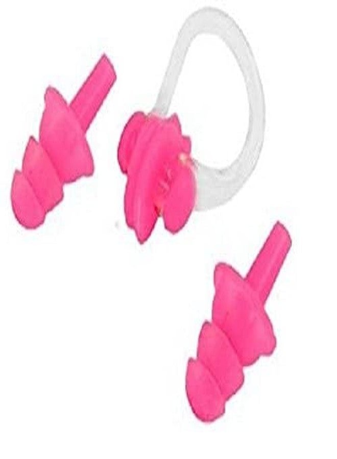 DESCTIDY Silicone Swimming Nose Clip with Ear Plugs Set for Swimming or Other Watersports Black, Blue, Orange, Green, Pink & (Multicolor) One Set Random will be send - Image 2