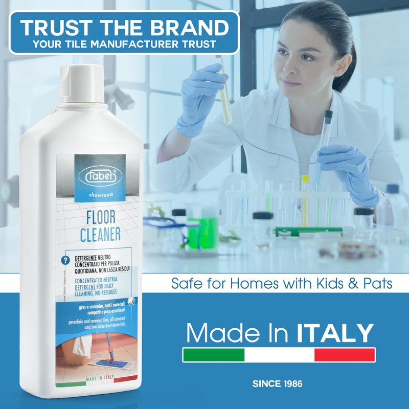 FABER Tile Floor Cleaner â€“ Mop Cleaning Solution â€“ 1L Concentrated Neutral Detergent for Daily Floor Cleaning - Quick Shine Floor Cleaner - Tile Cleaner Liquid Suitable for Porcelain & Ceramic Tiles - Image 3