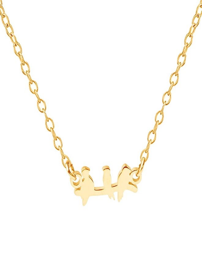 MANZHEN Three Little Birds Delicate Flying Birds Pendant Bird Necklace (gold) - Image 1