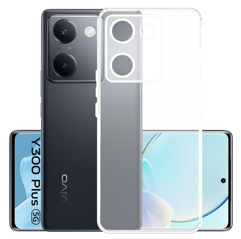 YOFO Silicon Back Cover Case for Vivo Y300 Plus (5G) (Transparent) Camera Protection with Dust Plug - Image 1