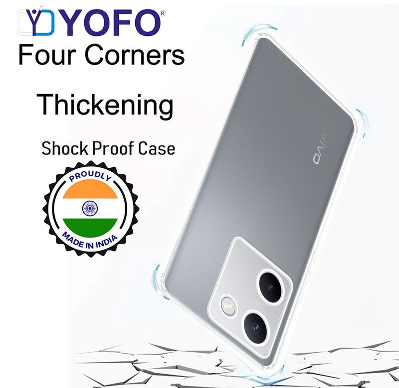 YOFO Silicon Back Cover Case for Vivo Y300 Plus (5G) (Transparent) Camera Protection with Dust Plug - Image 3