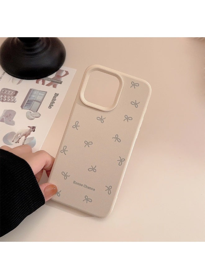 NIBEMINENT The Screen Is Filled With Bows Protective TPU Case Cover For iPhone 16 Pro Max, Cheese White