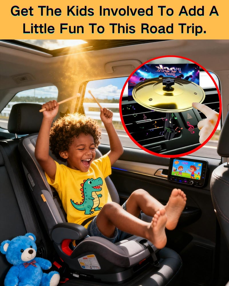 JWSIROU 2PCS Car Cymbal Air Vent Mini Crash Drum Cymbal Set, Car Must Have Accessories Dashboard Fun Decorations Gift for Music Lovers (Gold) - Image 4