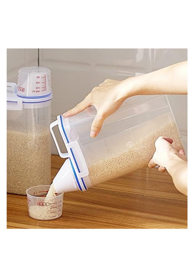 Generic - 2L Storage Containers, Pet Food Container, Airtight Food Storage Container with Lid + Measuring Cup, 2kg Airtight Grain Container - Image 1