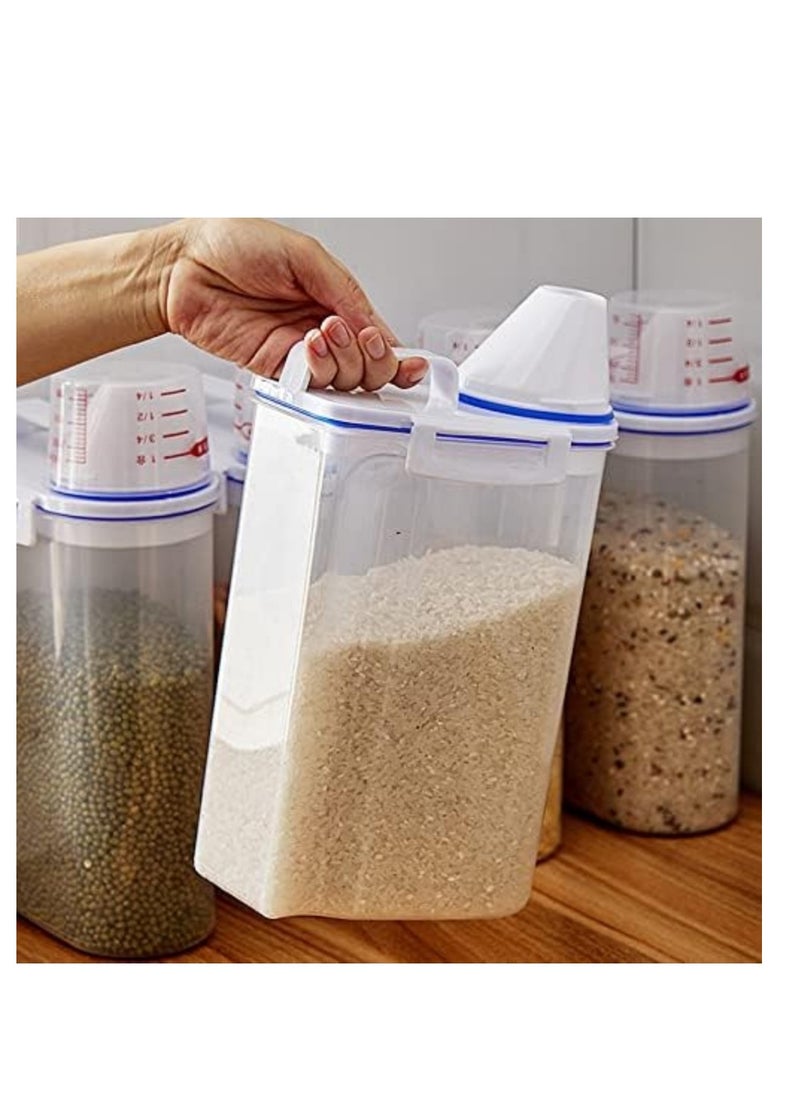 Generic - 2L Storage Containers, Pet Food Container, Airtight Food Storage Container with Lid + Measuring Cup, 2kg Airtight Grain Container - Image 1