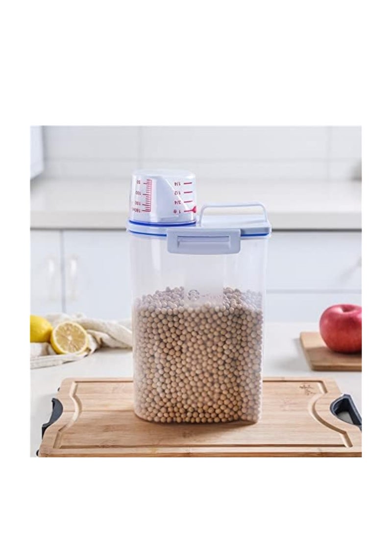Generic - 2L Storage Containers, Pet Food Container, Airtight Food Storage Container with Lid + Measuring Cup, 2kg Airtight Grain Container - Image 1