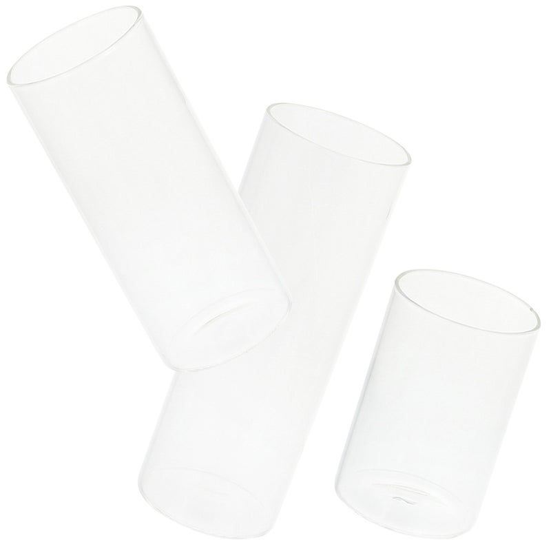 6 pcs Glass Transparent Candle Cup Cylinder Candle Holder Simple Style Candle Container - Image 3