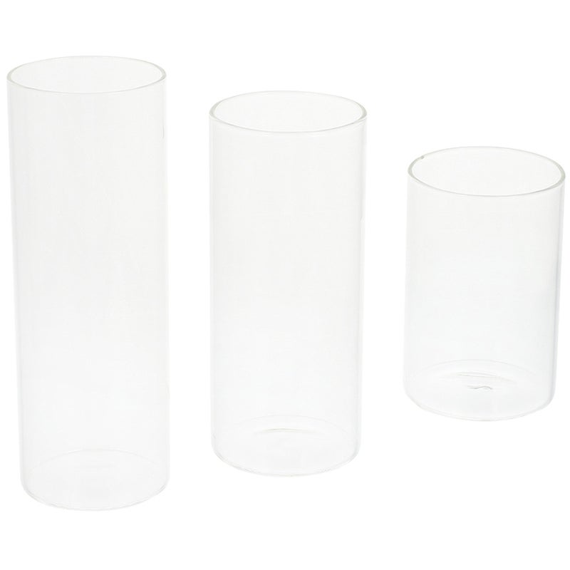 6 pcs Glass Transparent Candle Cup Cylinder Candle Holder Simple Style Candle Container - Image 2