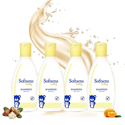 Softsens Baby Tear-Free Shampoo 200ml (Pack of 4 x 200ml) | Enriched with Castor Oil | Ultra-Mild,Dermatologically, Hypoallergenic, Paraben & Sulfate-Free Formula for Babies - Image 1