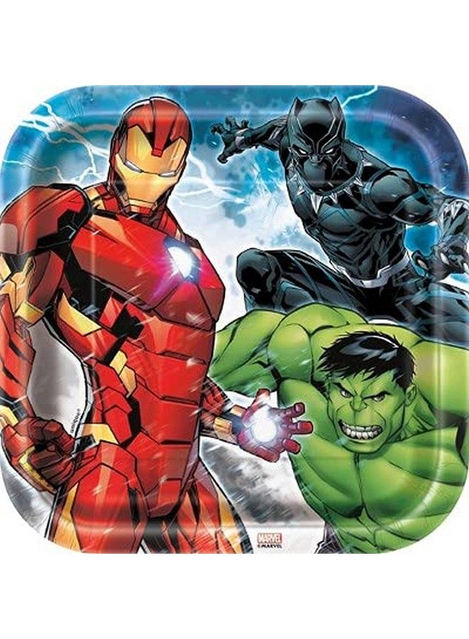 Unique Super Hero Avengers Birthday Party Supplies Deluxe Bundle Pack Include Dessert And Lunch Plates Beverage And Lunch Napkins Cups Table Cover 12 Piece Swirl Hanging Decorations Bundle For 16 - Image 3