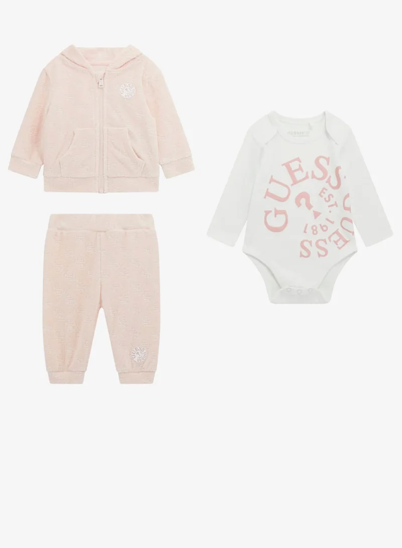 GUESS Kids Hooded Top Bodysuit and Pant Sets