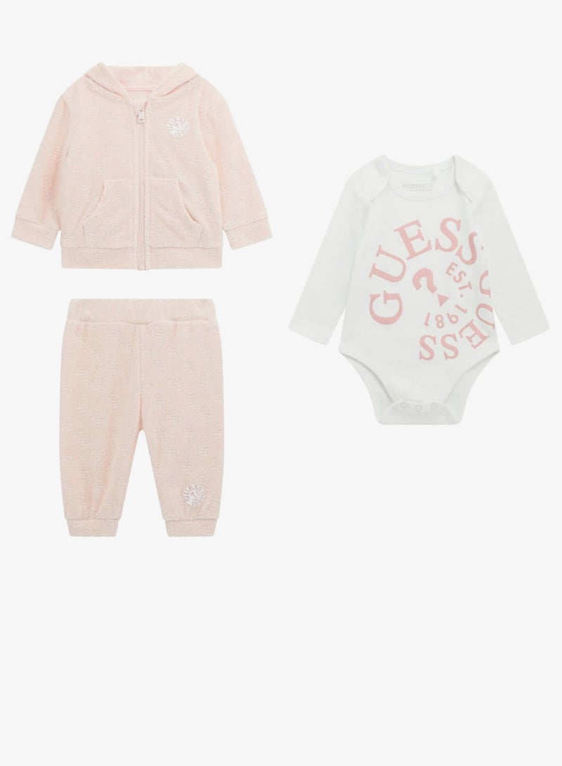 GUESS Kids Hooded Top Bodysuit and Pant Sets - Image 1