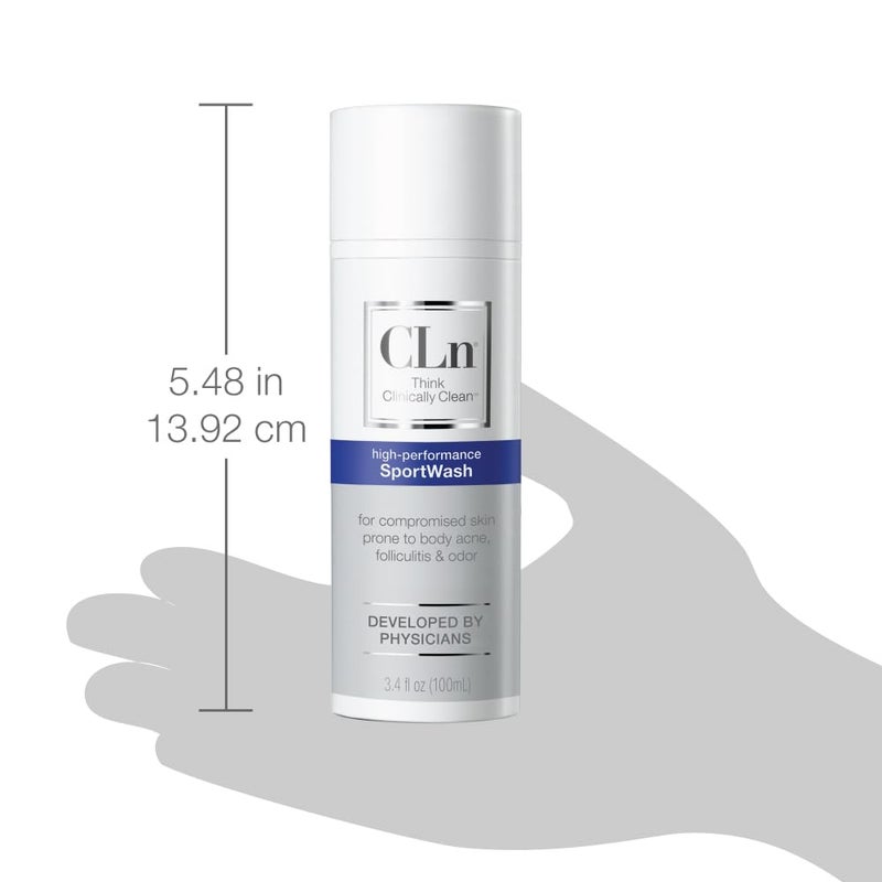 CLnÂ® SportWash â€“ High-Performance Sport Body Wash, For Men & Women Prone to Body Odor, Foot Odor, Ringworm, Folliculitis, & Back Acne, Fragrance-Free & Paraben-Free, 3.4 fl. oz. - Image 5