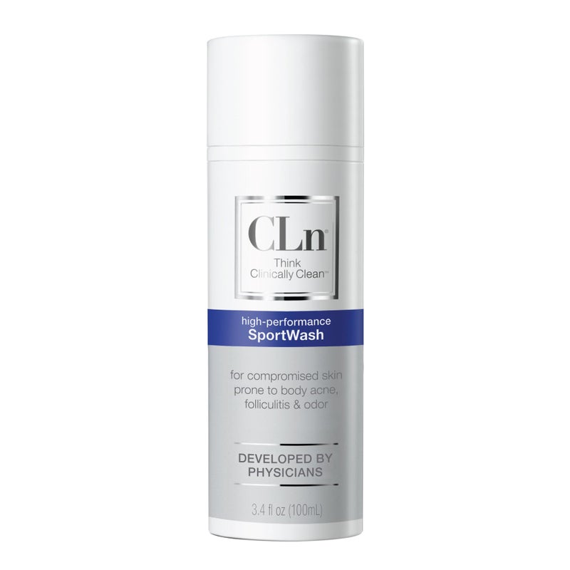 CLnÂ® SportWash â€“ High-Performance Sport Body Wash, For Men & Women Prone to Body Odor, Foot Odor, Ringworm, Folliculitis, & Back Acne, Fragrance-Free & Paraben-Free, 3.4 fl. oz. - Image 1