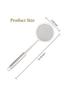 SCOPENDE Good Morning Frying Zara 1 Pcs Stainless Steel Fine Mesh Food Strainer with Handle HeatResistant Round Oil Filter Grid Spoon Smallest Deep Frying from Fast Food Pasta Noodles  - Image 5