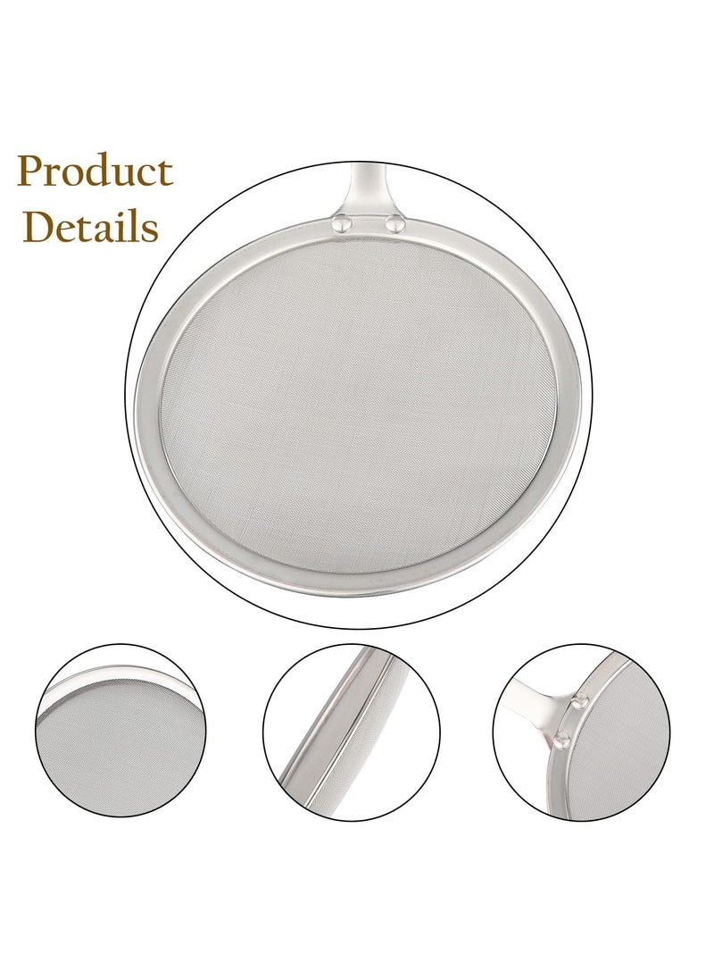 SCOPENDE - Good Morning Frying Zara 1 Pcs Stainless Steel Fine Mesh Food Strainer with Handle HeatResistant Round Oil Filter Grid Spoon Smallest Deep Frying from Fast Food Pasta Noodles - Image 1