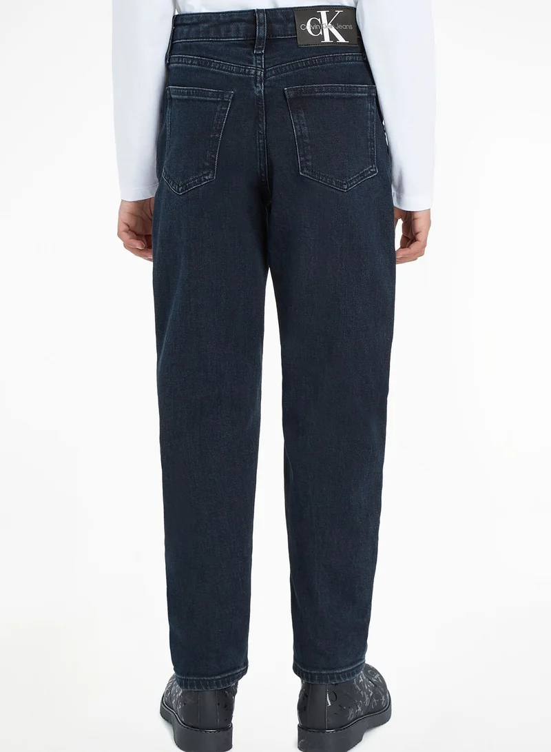 Calvin Klein Jeans Kids Mid Wash Straight Fit Jeans