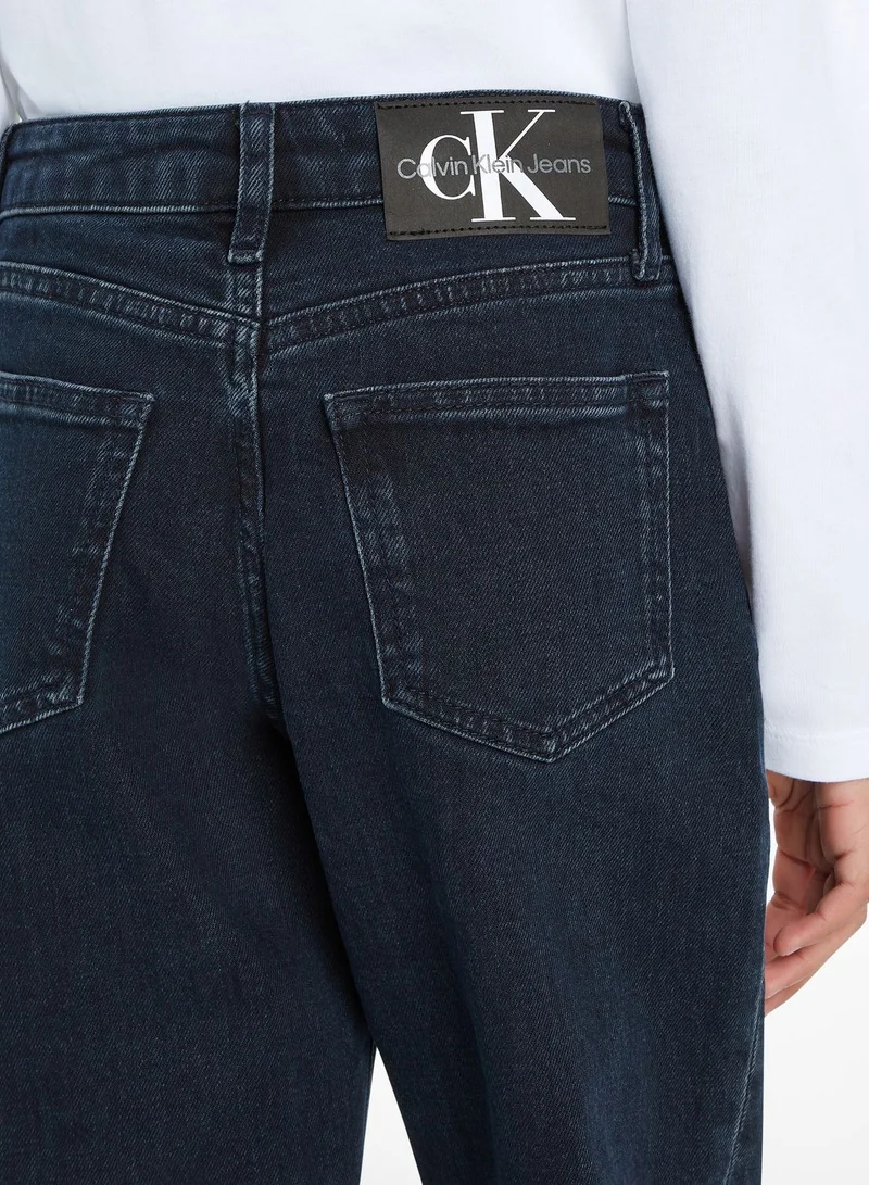 Calvin Klein Jeans Kids Mid Wash Straight Fit Jeans
