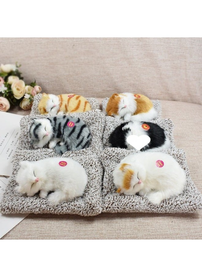 Simulation Cat Ornaments Will Be Called Bamboo Charcoal Activated Carbon Will Be Called Kitten Model Plush Toy Doll Doll Puppet Cat-Colour:Sleeping Posture Big Bamboo Charcoal White Fox Does Not Bark  - Image 2