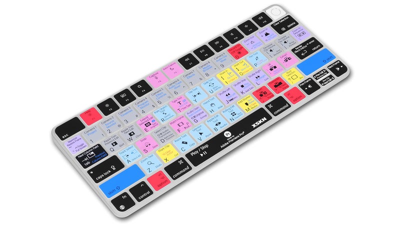 XSKN Shortcut and Language seriers Silicone Keyboard Cover Skin for 2021 New M1 Chip iMac Magic Keyboard with Touch ID A2449 with Lock Key A2450 Without Numeric keypad (US Version Premiere Pro),K-381 - Image 2