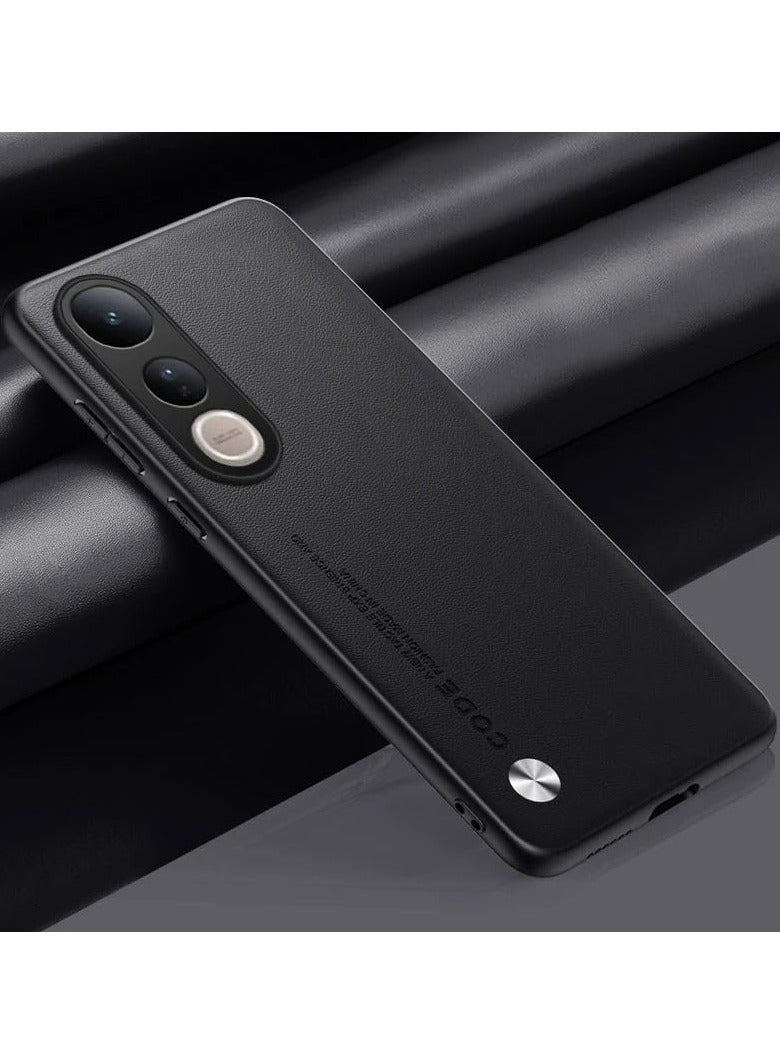 general Case Compatible Vivo V50 Lite 4G/5G, Vegan Leather Skin Friendly Case Matte Bumper Pad Soft Silicone Edge Shockproof Case For Vivo V50 Lite - Image 1