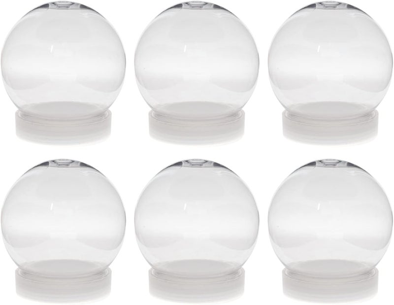 Creative Hobbies عبوة من 6 (100 مم) كرات ثلجية مائية 4 بوصة - بلاستيك شفاف مع غطاء قابل للفك | مثالي للحرف اليدوية والتخصيص - Image 1