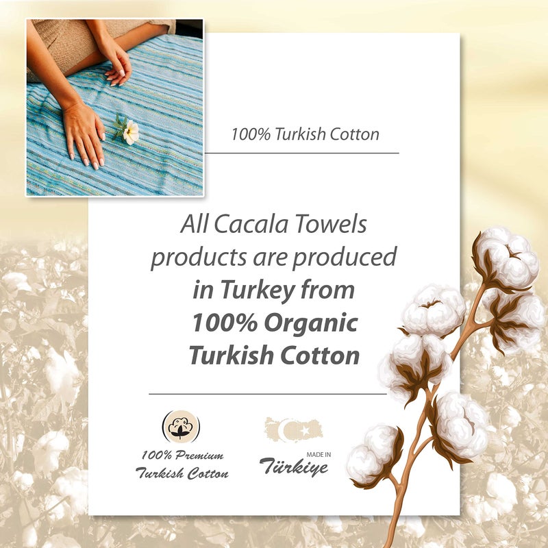Cacala Pestemal Turkish Beach Towel Highly Absorbent Quick and Easy Dry Soft and Comfortable for Bath, Spa, Pool, Gym and Yoga 100% Cotton 37 x 70 - Image 5