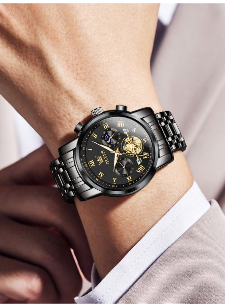 OLEVS Men's Watch Authentic Fashion Multifunction Luxury Stainless Steel Waterproof Luminous Quartz Watch - Image 3