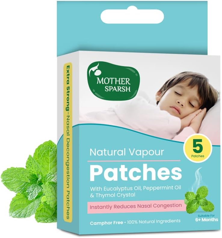 Mother Sparsh Natural Vapour Patches for Kids - Eucalyptus & Peppermint Oil (Pack of 5) - Image 1