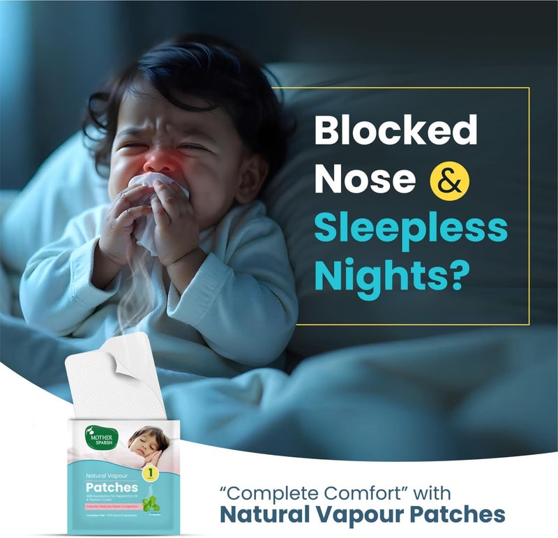 Mother Sparsh Natural Vapour Patches for Kids - Eucalyptus & Peppermint Oil (Pack of 5) - Image 2