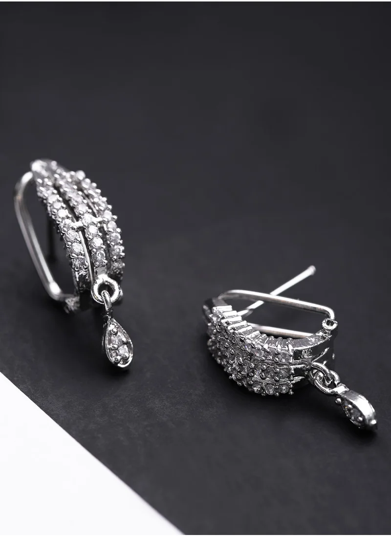 برياسي Handcrafted Stone Studded Contemporary Drop Earrings
