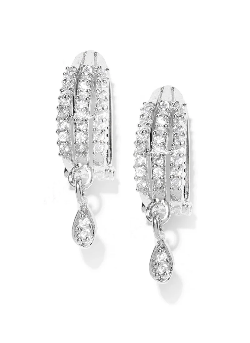 برياسي Handcrafted Stone Studded Contemporary Drop Earrings