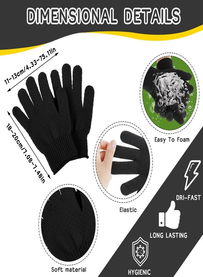 Sibba 3 Pcs Exfoliating Body Scrubber Bath Gloves Set Back Scrubber Shower Towel Double Sided Bath Gloves for Exfoliator, Back Washer for Body Scrub, Remove Dead Skin - Image 3