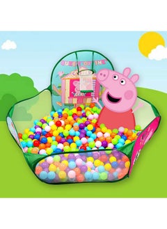 IToys itoys Peppa Pig Activity Ball Pool For Kids Tent House For Girls With Basketball Hoop|Baby Ball Pit With Balls Indoor Toys For 1 2 3 Years Old|Foldable Tent House For Boys - Bis Certified,Multicolor  - Image 2